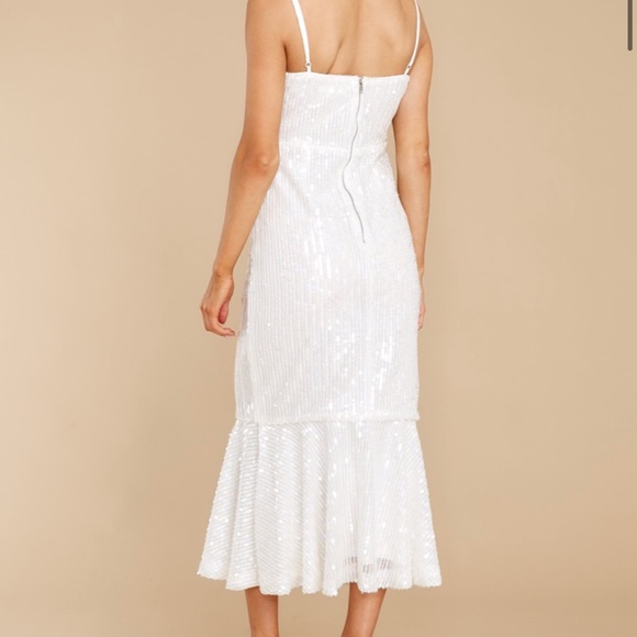 Red Dress White Sequin Dress Lulu’s Medium - Picture 3 of 8